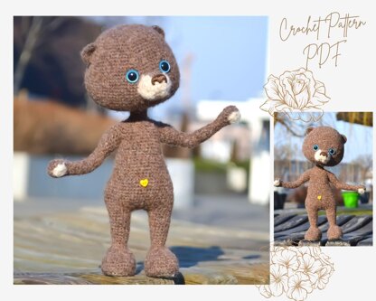 Crochet Pattern: Little Bear PDF, Amigurumi toy