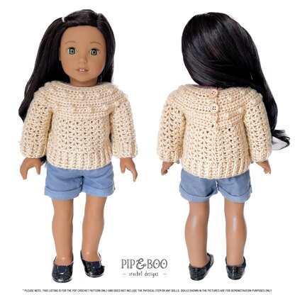 Fern Summer Top Crochet Pattern for 18" Dolls