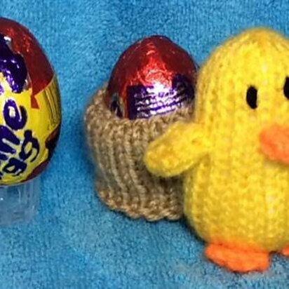 Chick with Nest Pot Creme Egg Choc Cover