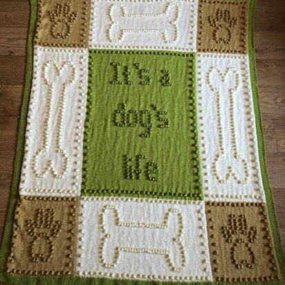 Dog Blanket Knit with Bobbles