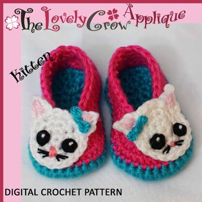 Applique Kitten Booties