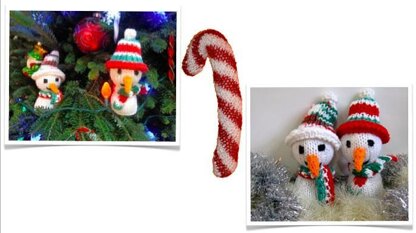 Christmas Decorations: Snowman & Candy Cane