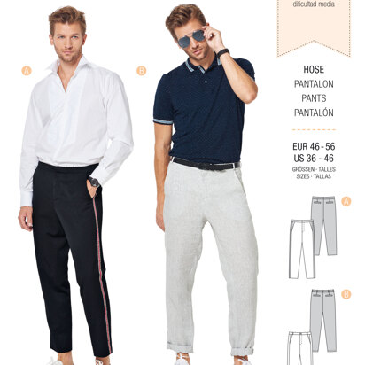 Burda Style Men's pants B6350 - Paper Pattern, Size 36-46