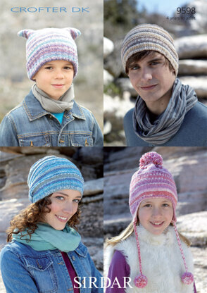 Knitted Hats in Sirdar Crofter DK - 9598 - Downloadable PDF