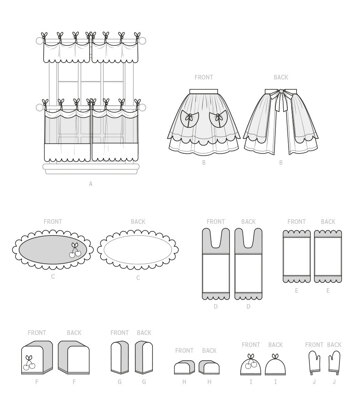 McCall's Kitchen Décor and Apron M8302 - Paper Pattern, Size OS (One Size Only)