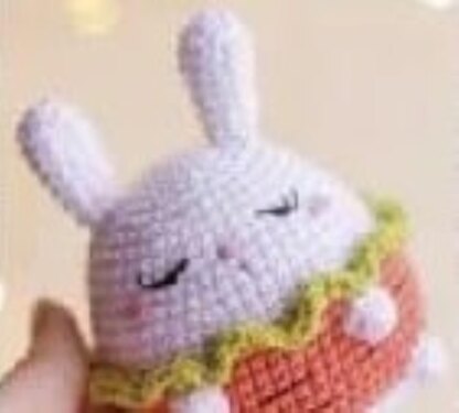 Cut Bunny in an Orange Dress Crochet Pattern