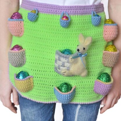 Egg-cellent apron. Egg gathering. Crochet apron. Chicken egg pockets.  Easter pattern Crochet pattern by Angelika Liusinska