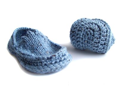 Moccasin Slippers, Knit Crochet Slippers