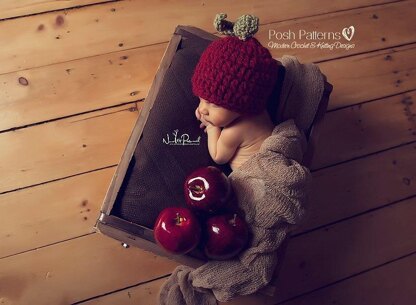 Baby Apple Beanie Hat Crochet Pattern 188