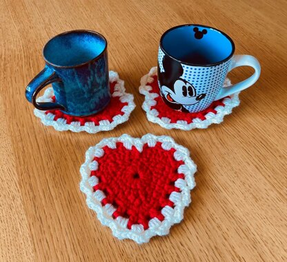 Red heart coaster by HueLaVive