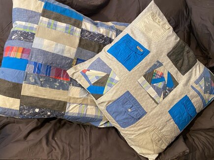 More upcycled shirts, crumb quilting #2