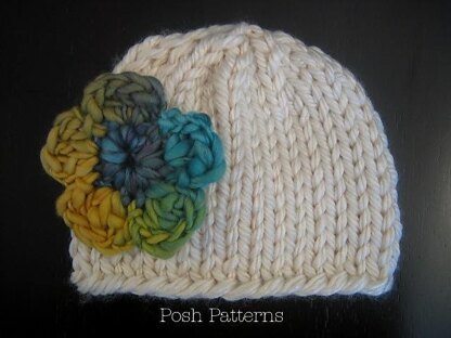 Easy Knit Baby Beanie Knitting Pattern 227