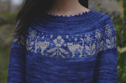 "Night Blooms Jumper by Sachiko Burgin" - Jumper Knitting Pattern For Women in The Yarn Collective