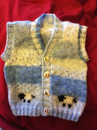 Baby waistcoat with little sheep