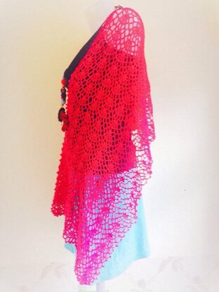 Red Claire Wrap Crochet Pattern