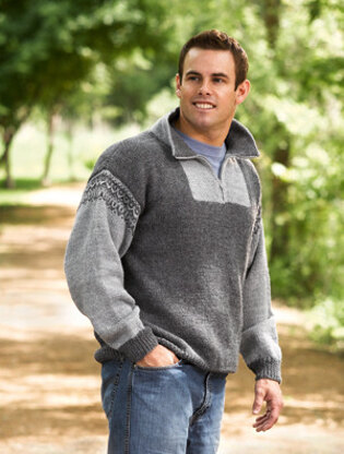 Alpine Zip-Neck Pullover in Lion Brand Wool-Ease