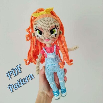Amigurumi doll pattern, Crochet doll pattern 11,42 inch (29 cm) Baby doll crochet pattern