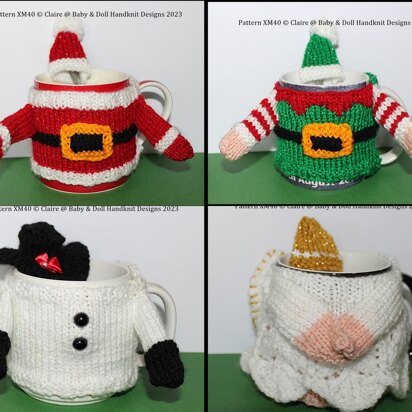 Christmas Mug Cosies and Teaspoon Hats