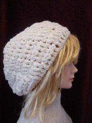 648 crochet BASKETWEAVE slouchie or touque hat