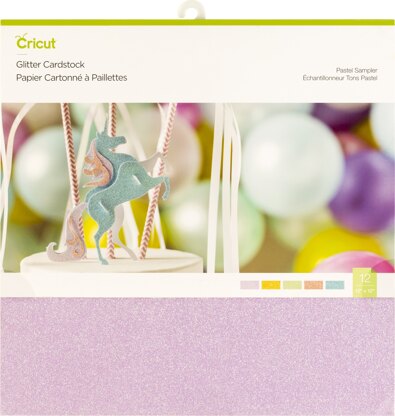 Cricut Glitter Cardstock Sampler 12"X12" 10/Pkg - Pastel