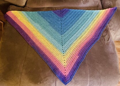 Easy rainbow shawl