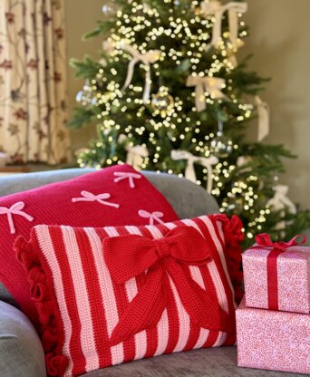 Stripy and Bright crochet cushion.