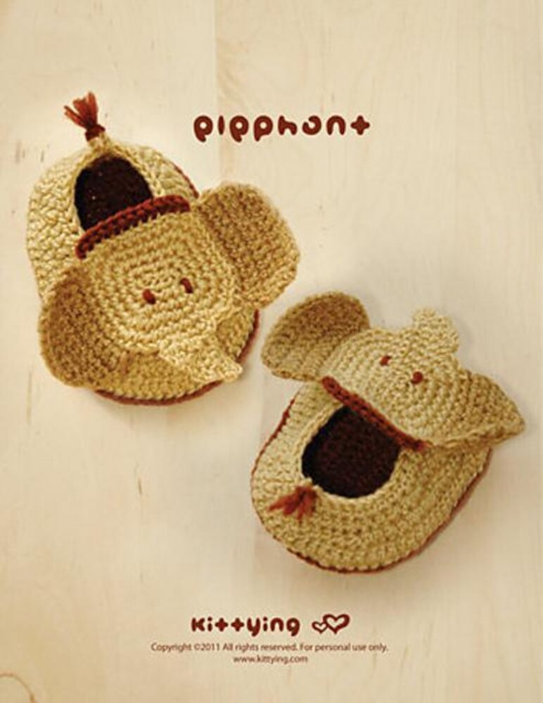 Elephant baby booties deals crochet pattern