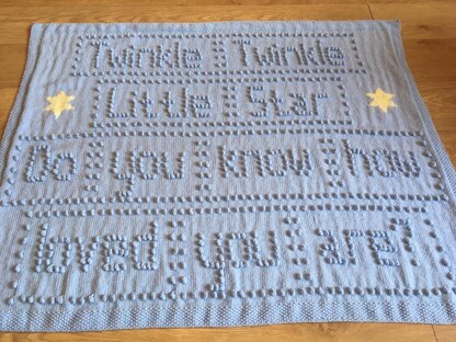 Twinkle Twinkle Little Star Baby Blanket Intarsia Knitting