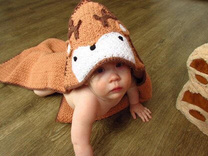 Deer Hooded Towel with Matching Washcloth