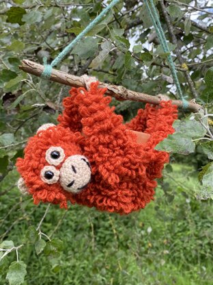 Darwin the Orangutan Crochet Hanging Basket