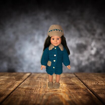 18 inch Doll Coat and Hat set