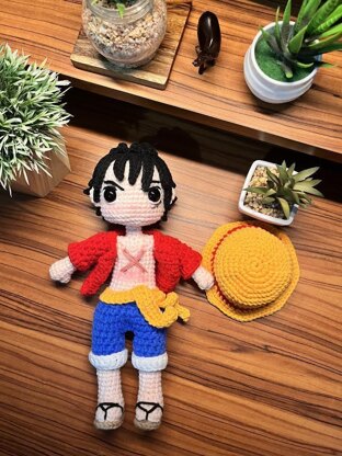 One Piece Luffy Amigurumi Crochet Pattern