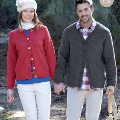 V Neck and Round Neck Cardigans in Sirdar Country Style DK - 9613 - Downloadable PDF