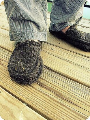 Moccasin Slippers, Knit Crochet Slippers