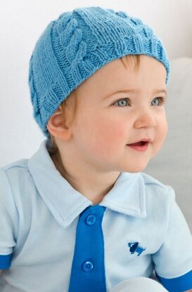 Cabled Baby Hat in Red Heart Baby - LW3823EN