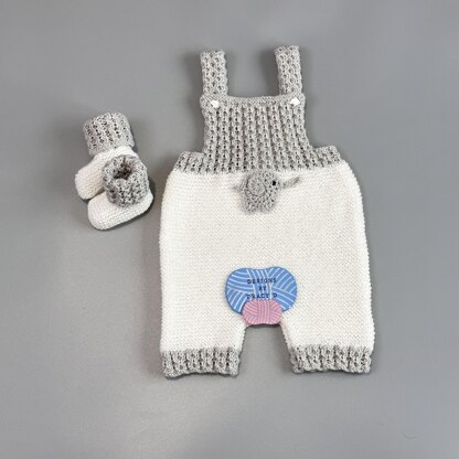 Jay Baby Dungarees knitting pattern 0-9mths