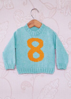 Intarsia - Number 8 Chart - Childrens Sweater