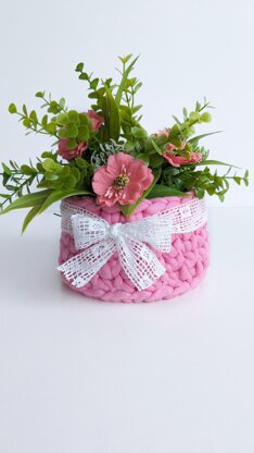 Crochet basket 2 in 1 pattern, beginner crochet basket pattern