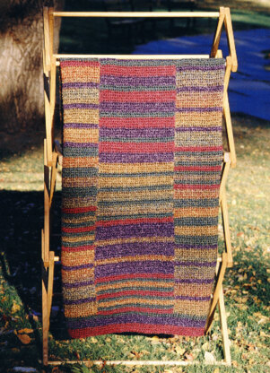 Crochet Prairie Stripes Throw in Lion Brand Homespun - 1294A