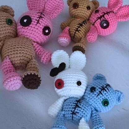 Two headed Halloween bunny and bear