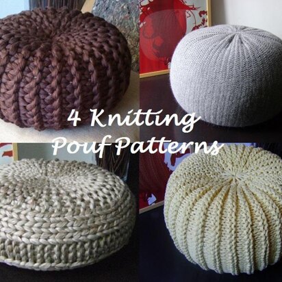 4 Knitted Pouf Floor cushion Patterns & Tutorials Pouffe