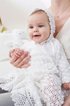 Christening Gown and Bonnet in Schachenmayr Suavel - S9080 - Downloadable PDF