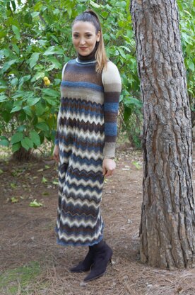 Maxi dress with chevrons skirt