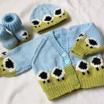 I Love EWE Sheep Cardigan Set