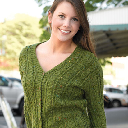 199 Green Street Cabled Cardigan - Knitting Pattern for Women in Valley Yarns Williamstown