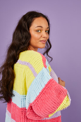 Oh So Dreamy Cardigan - Free Knitting Pattern for Women in Paintbox Yarns Chenille by Paintbox Yarns