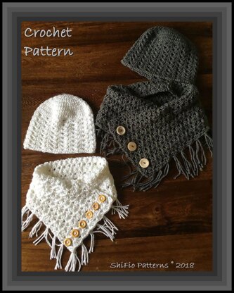 Crochet pattern childs adults  hat & neck warmer UK & USA Terms #401