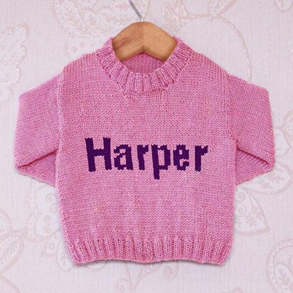 Intarsia - Harper Moniker Chart - Childrens Sweater