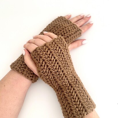 Herringbone Fingerless Gloves