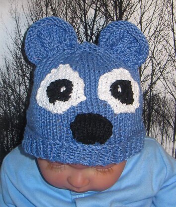 BABY BLUE BEAR BEANIE ANIMAL HAT